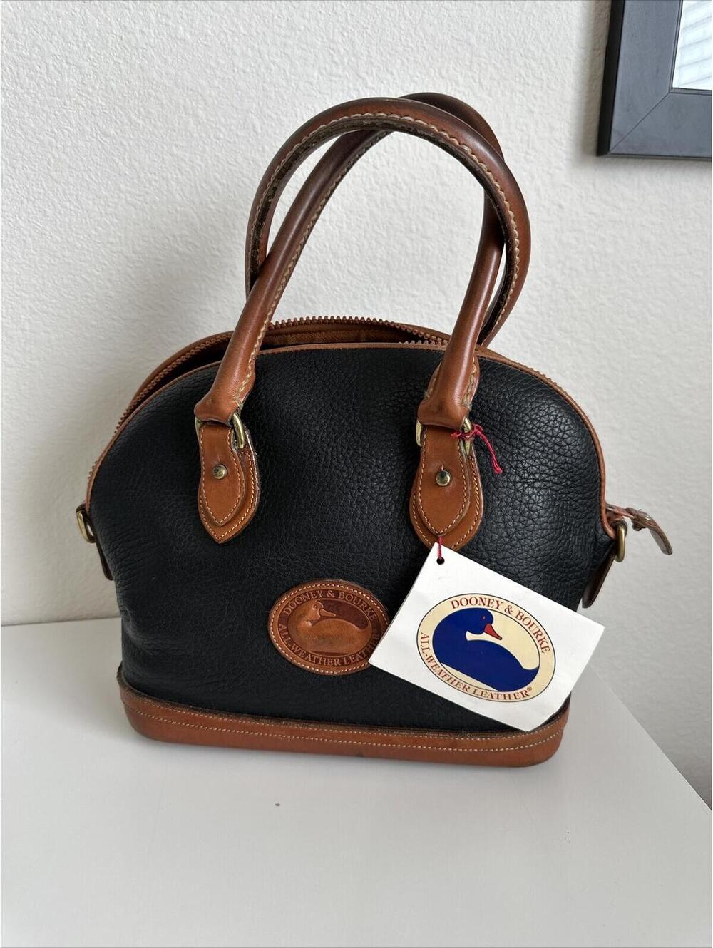 Vintage Dooney and Bourke D&B Norfolk All Weather Leather Satchel Handbag Purse - Picture 1 of 13